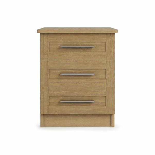 Dunelm Toby 3 Drawer Bedside Table 4 Dunelm Toby 3 Drawer Bedside Table - Image 2