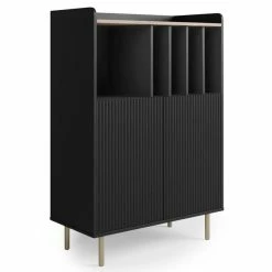 Dunelm Georgi Vinyl Cabinet Black -furniture Shop 30769724 alt01