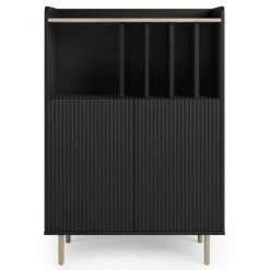 Dunelm Georgi Vinyl Cabinet Black -furniture Shop 30769724 alt02