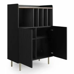 Dunelm Georgi Vinyl Cabinet Black -furniture Shop 30769724 alt04
