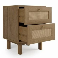 Dunelm Indi 2 Drawer Bedside Table, Mango Wood -furniture Shop 30770720 alt04
