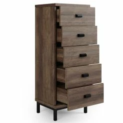 Dunelm Fulton Tall 5 Drawer Chest, Pine Effect -furniture Shop 30773096 alt04