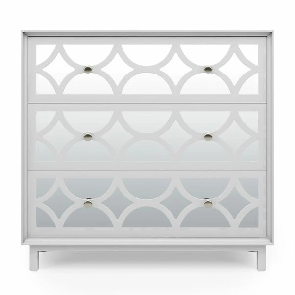 Dunelm Delphi 3 Drawer Chest, Grey & Mirrored 5 Dunelm Delphi 3 Drawer Chest, Grey & Mirrored - Image 3