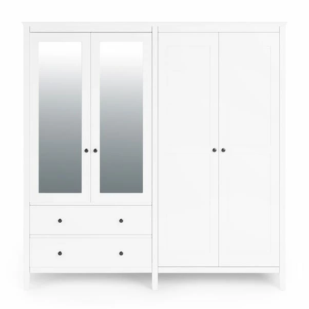Dunelm Lynton 4 Door Wardrobe White 5 Dunelm Lynton 4 Door Wardrobe White - Image 3
