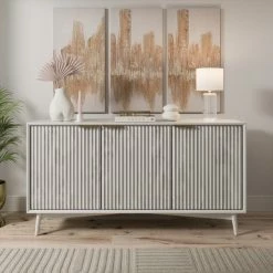 Dunelm Neena Large Sideboard, White Wash Acacia Wood
