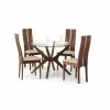 Julian Bowen Chelsea Small Round Glass Dining Table With 4 Cayman Dining Chairs -furniture Shop 30794182