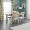 Julian Bowen Davenport Rectangular Dining Table With 4 Dining Chairs Ivory With Oak -furniture Shop 30794218