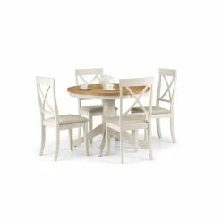 Julian Bowen Davenport Round Pedestal Dining Table With 4 Dining Chairs 9 Julian Bowen Davenport Round Pedestal Dining Table With 4 Dining Chairs -furniture Shop 30794219 alt03