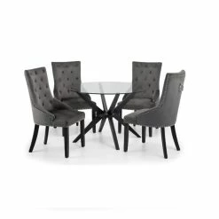 Julian Bowen Hayden Round Glass Dining Table -furniture Shop 30794260 alt05