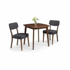 Julian Bowen Lennox Square Dining Table With 2 Farringdon Chairs -furniture Shop 30794295 alt01