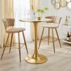 Dunelm Silas White Faux Marble Bar Table Gold -furniture Shop 30802254