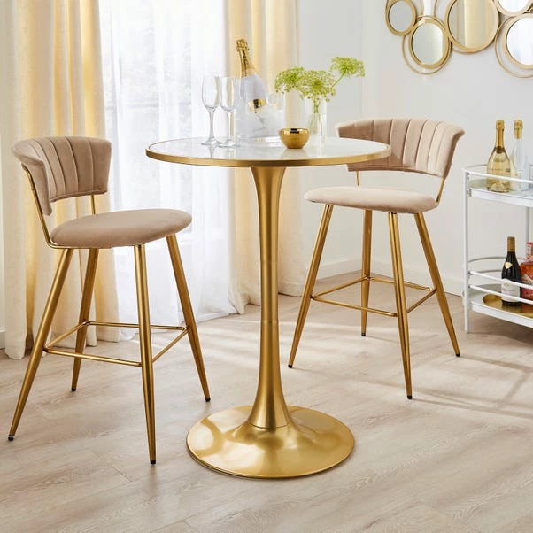 Dunelm Silas White Faux Marble Bar Table Gold 3 Dunelm Silas White Faux Marble Bar Table Gold