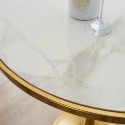 Dunelm Silas White Faux Marble Bar Table Gold 8 Dunelm Silas White Faux Marble Bar Table Gold -furniture Shop 30802254 alt01