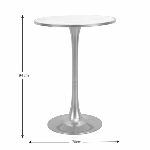 Dunelm Silas White Faux Marble Bar Table Gold 7 Dunelm Silas White Faux Marble Bar Table Gold - Image 5