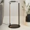 Dunelm Aiko Side Table With 1 LED Light Black And Faux Marble -furniture Shop 30802418