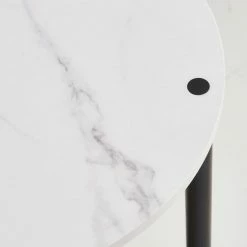 Dunelm Aiko Side Table With 1 LED Light Black And Faux Marble -furniture Shop 30802418 alt02