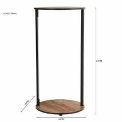 Dunelm Fulton Side Table With LED Lights Rustic Pine -furniture Shop 30802439 alt05