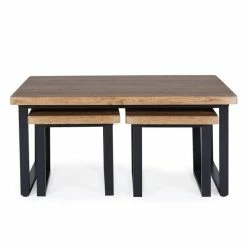 Dunelm Freddie Rustic Wood Effect Nest Coffee Table -furniture Shop 30809245 alt04