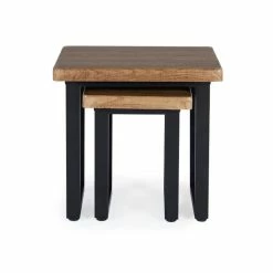 Dunelm Freddie Rustic Wood Effect Nest Of Tables -furniture Shop 30809247 alt03