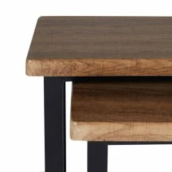 Dunelm Freddie Rustic Wood Effect Nest Of Tables -furniture Shop 30809247 alt04