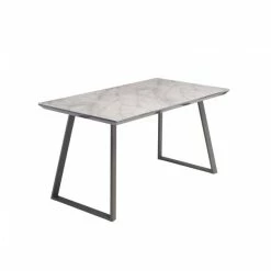 Dunelm Alden Rectangular 4 Seater Dining Table Marble Effect Glass -furniture Shop 30816915 alt01