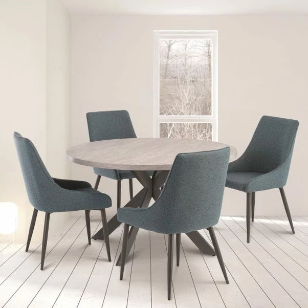 Dunelm Rimini Round 4 Seater Dining Table Light Grey 3 Dunelm Rimini Round 4 Seater Dining Table Light Grey
