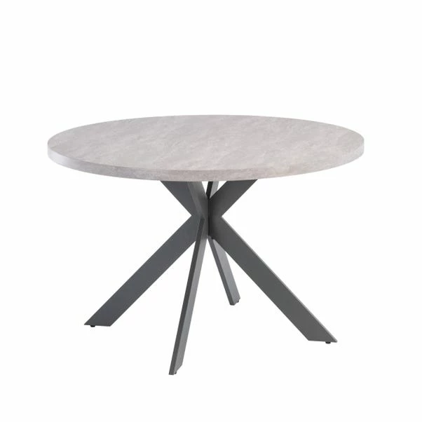 Dunelm Rimini Round 4 Seater Dining Table Light Grey 4 Dunelm Rimini Round 4 Seater Dining Table Light Grey - Image 2