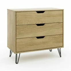 Dunelm Bella 3 Drawer Chest Oak Effect -furniture Shop 30817124 alt05