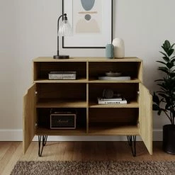 Dunelm Bella 2 Door Sideboard Oak Effect -furniture Shop 30817125 alt01