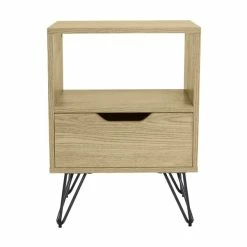Dunelm Bella 1 Drawer Bedside Oak Effect -furniture Shop 30817127 alt01