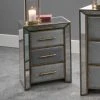 Pacific Lifestyle Pacific Brindisi 3 Drawer Bedside Table, Grey Velvet -furniture Shop 30821545