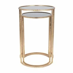 Pacific Lifestyle Pacific Veneziano Set Of 2 Nest Of Tables, Iron & Glass -furniture Shop 30821749 alt03