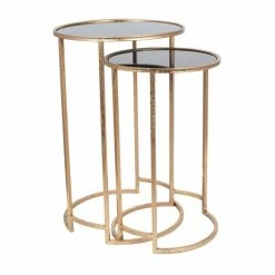 Pacific Lifestyle Pacific Veneziano Set Of 2 Nest Of Tables, Iron & Glass -furniture Shop 30821749 alt05
