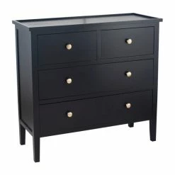 Pacific Lifestyle Pacific Chelmsford 4 Drawer Chest, Black Painted Pine -furniture Shop 30821759 alt02