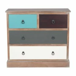 Pacific Lifestyle Pacific Loft 4 Wide Drawer Chest, Pine -furniture Shop 30821769 alt01