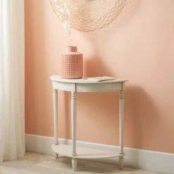 Pacific Lifestyle Pacific Heritage Half Moon Console Table, Painted Pine