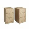 GFW Set Of 2 Taranto 3 Drawer Bedside Tables, Oak Effect -furniture Shop 30825681