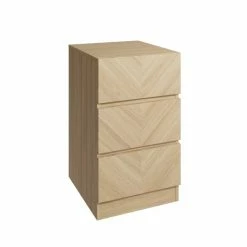 GFW Set Of 2 Taranto 3 Drawer Bedside Tables, Oak Effect -furniture Shop 30825681 alt02